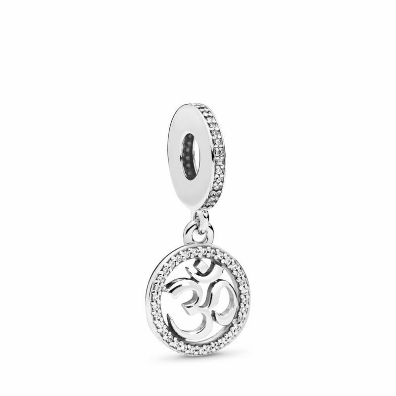 Pandora Om Symbol Dangle Charm - Sterling Silver/Cubic Zirconia - Canada | VL9036MF